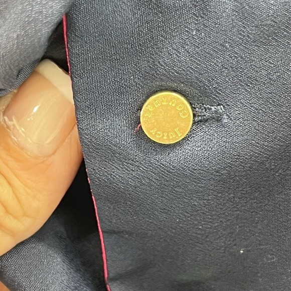 Juicy Couture Shift Dress M Navy Pink Flip Cuffs Retro Mod Career - Picture 6 of 10